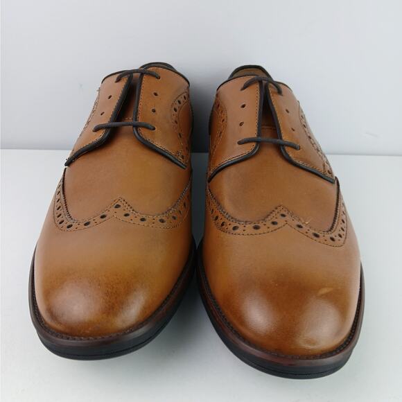 Johnston & Murphy Size 10 Henrick Wingtip Lace-up Shoe- Tan 15-3270 NEW - Picture 4 of 9